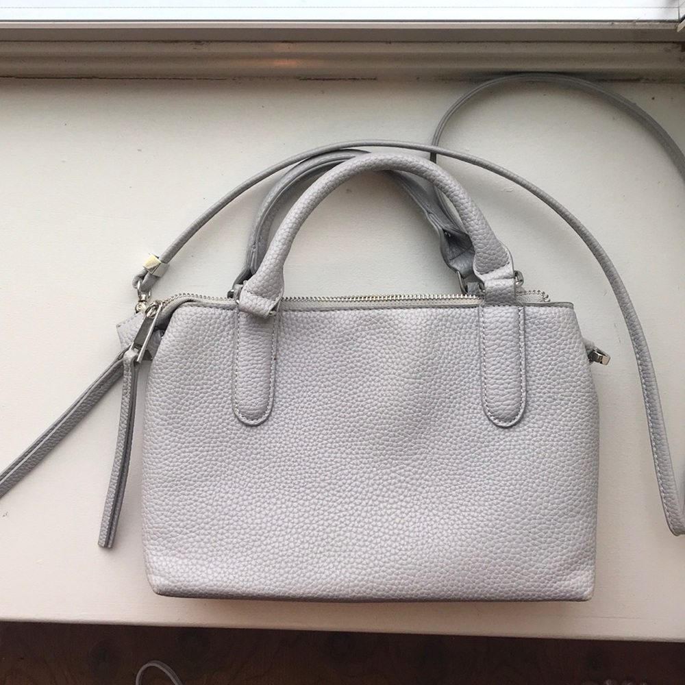 🌻FORVER 21 Grey Leather Crossbody Top Handle Bag